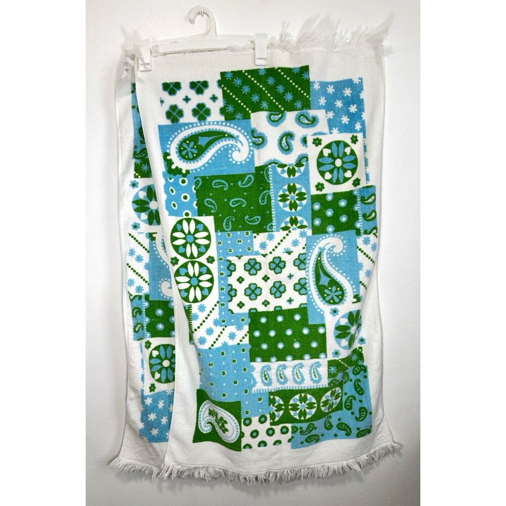 Vintage Fieldcrest Towel Fringe Made In USA Towels Set (2)